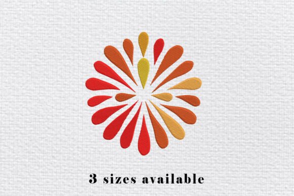 Abstract Sunburst Embroidery Design