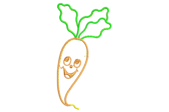 Cartoon Carrot Embroidery Design