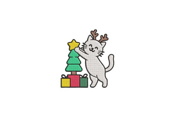 Christmas Cat Tree Embroidery
