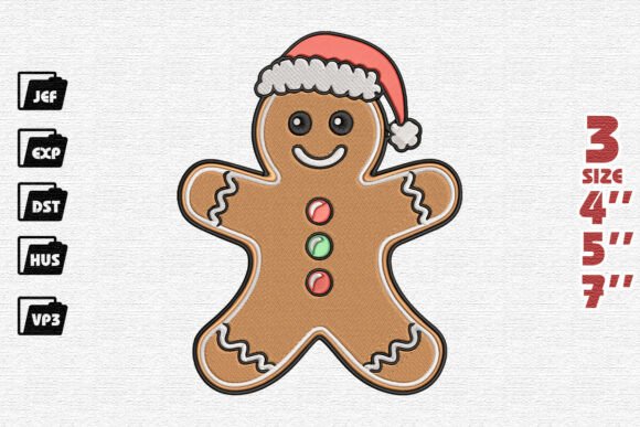 Christmas Gingerbread Man in Santa Hat