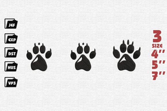 Classic Paw Print Embroidery Design