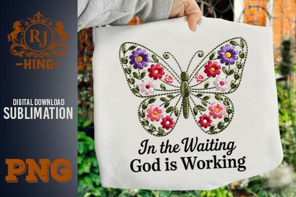 Floral Embroidery Butterfly PNG