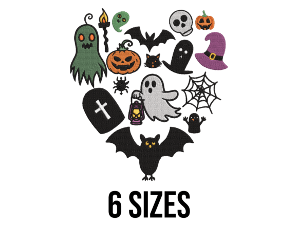 Halloween Heart Embroidery Design