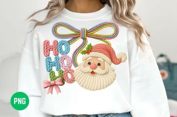 Latch Hook Yarn Faux Embroidery Ho Ho Ho