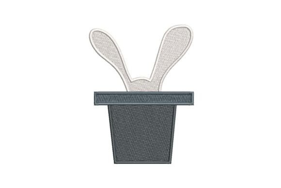 Magic Hat with Bunny Ears Embroidery Design