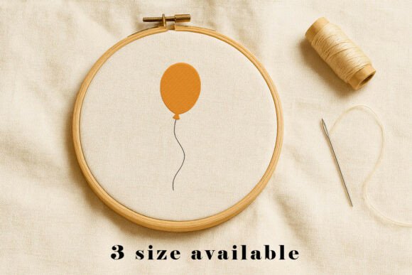 Minimal Balloon Embroidery Design File