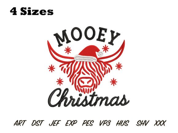Mooey Christmas Embroidery Design