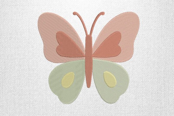 Pastel Butterfly Embroidery Design