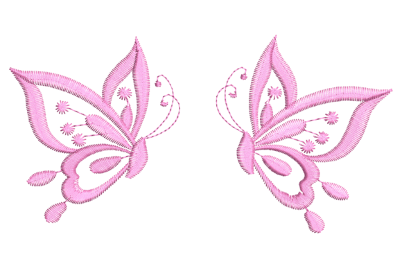 Pink Butterflies Embroidery Design