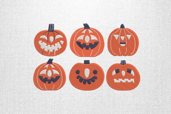 Pumpkin Face Embroidery Collection