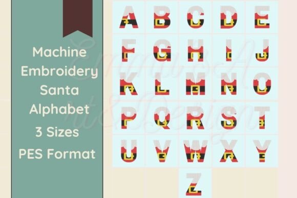 Santa Machine Embroidery Alphabet - PES