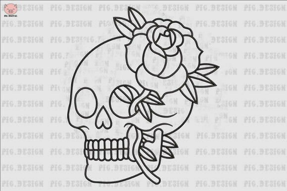 Skull Flower Embroidery
